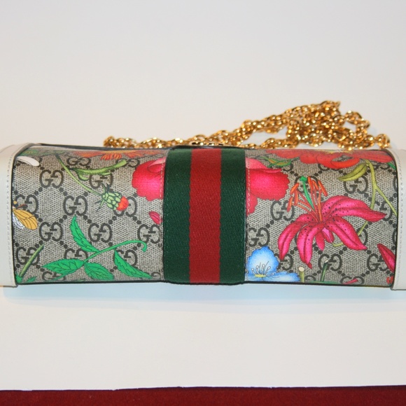 Gucci GG Supreme Marmont Web Flora Ophidia Shoulder Bag - Picture 5 of 8
